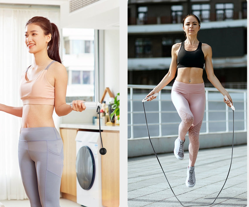 Intelligent Rechargeable Counting Jump Rope for Fitness, with Steel Wire and Cordless Design, Supports Foreign Apps and Bluetooth Jump Rope